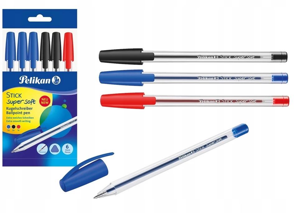Daugiaspalvis rašiklis Pelikan Stick Super Soft, 6 vnt.