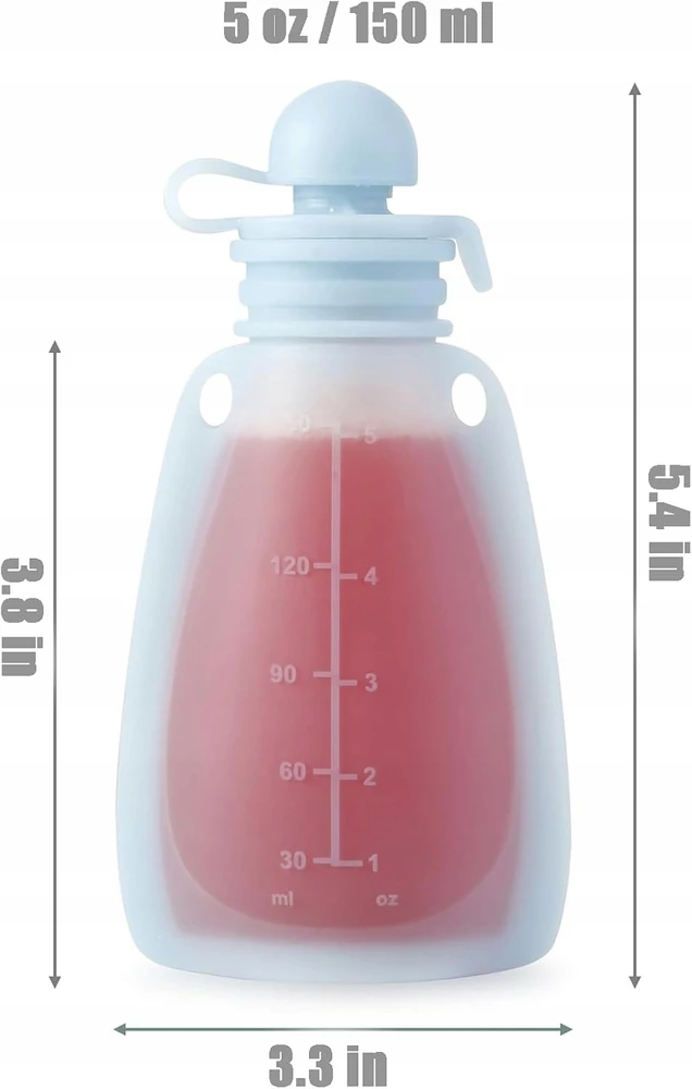 Daugkartinio naudojimo silikoniniai MAISTO PAKŠELĖLIAI VAIKŲ MUSĖMS, 4 VIENŲ RINKINYS
