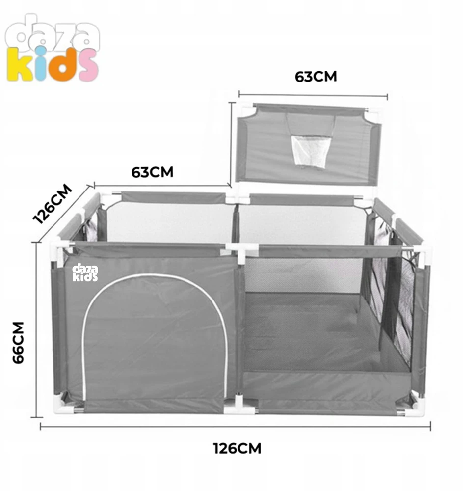 daza kids BABY PEN 126x126 KŪdikių KREPŠINIO KREPŠELIS MINKŠTI KILMĖLIAI