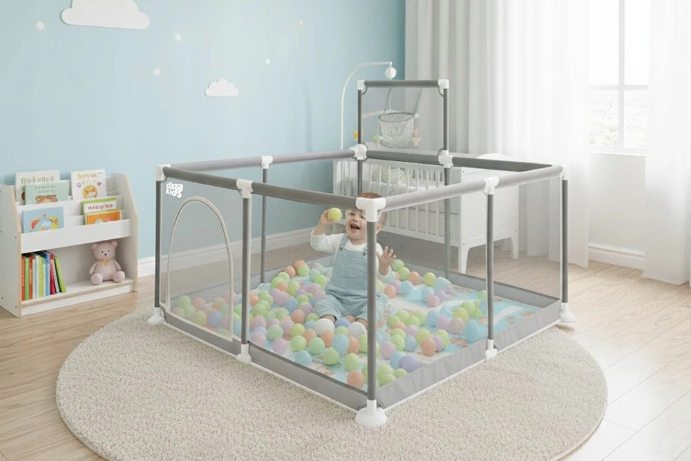 daza kids BABY PEN 126x126 KŪdikių KREPŠINIO KREPŠELIS MINKŠTI KILMĖLIAI