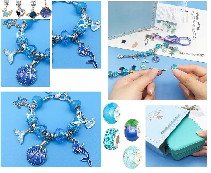 Daza Kids DIDELIS RINKINYS XXL CHARMS KAROLIAI DĖŽUTĖ APYRANKĖS KORJALAI VAIKAMS