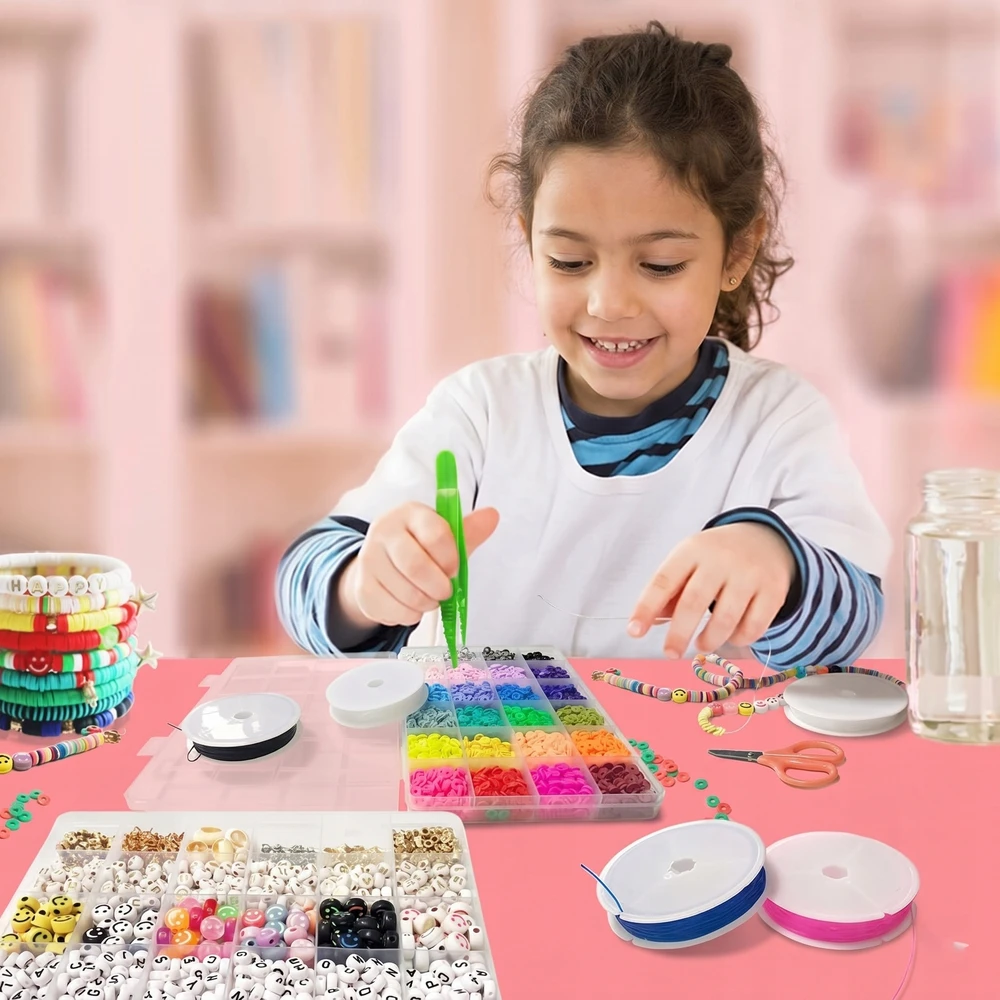 daza kids DYI RINKINYS APYRANČIŲ GAMINIMUI KAROLIUKAI APYRANKĖMS DARYTI 7300 vnt.