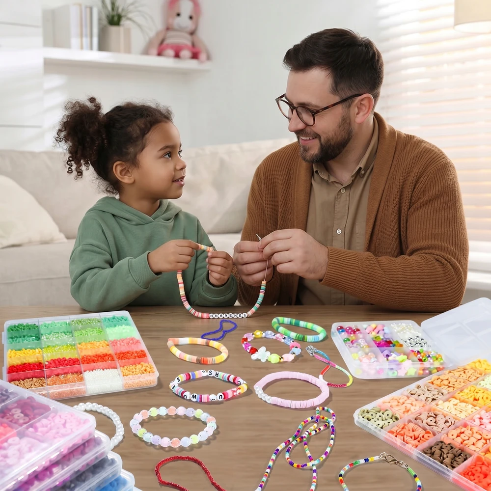 daza kids DYI RINKINYS APYRANČIŲ GAMINIMUI KAROLIUKAI APYRANKĖMS DARYTI 7300 vnt.