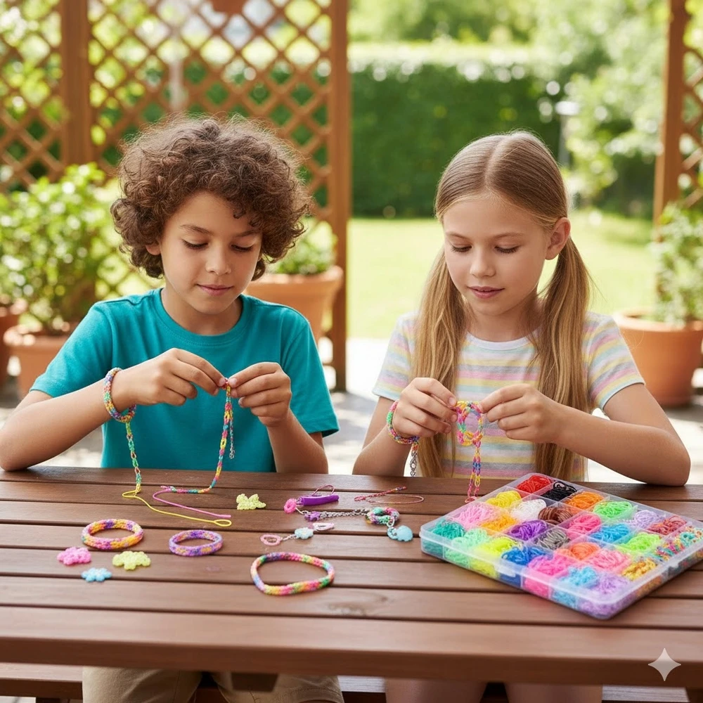 Daza Kids GUMĖS APYRANKĖMS GAMINT DIDELIS XXL 6800 ELEMENTŲ RINKINYS VAIKAMS
