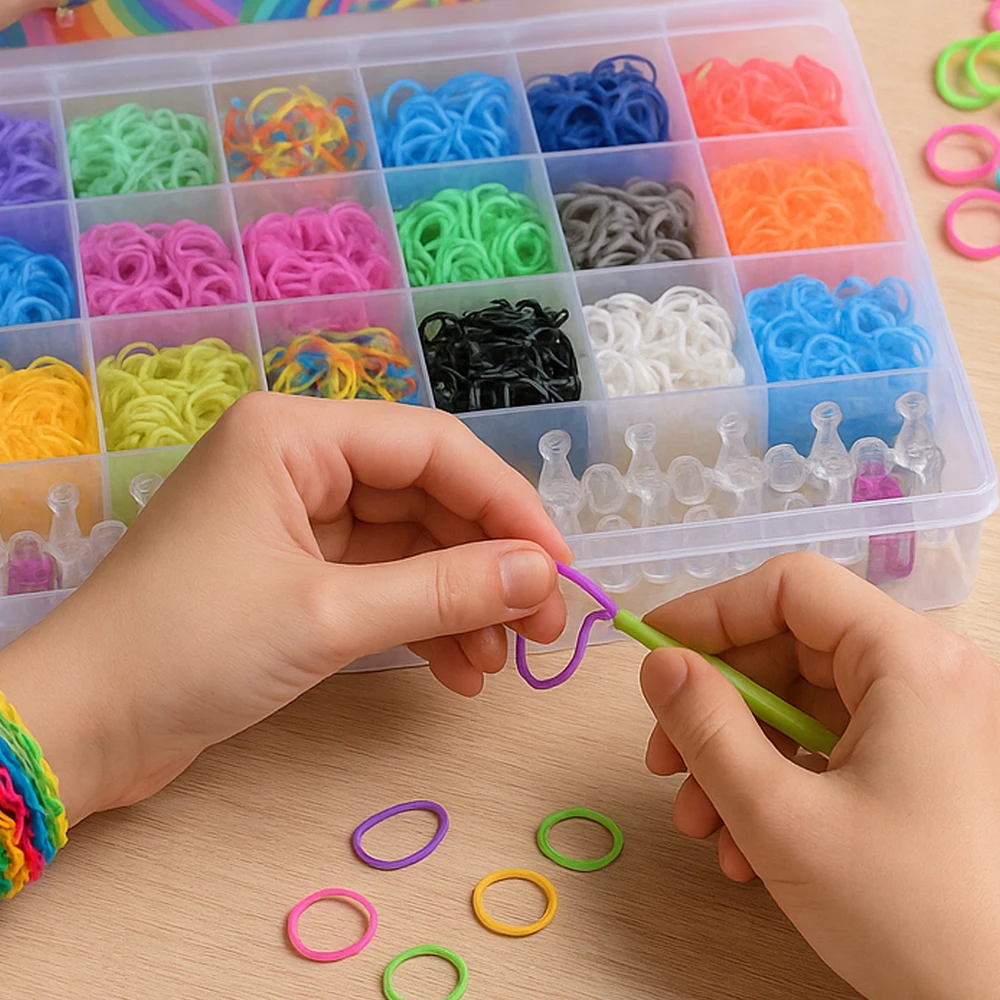 Daza Kids GUMĖS APYRANKĖMS GAMINT DIDELIS XXL 6800 ELEMENTŲ RINKINYS VAIKAMS