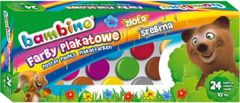 Dažai Bambino, 24 spalvos