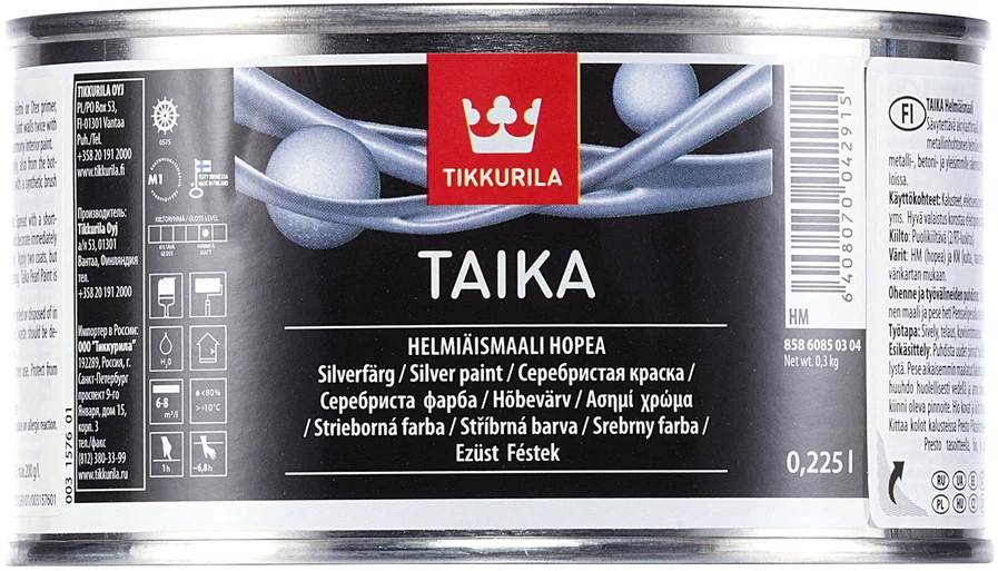 Dažai su perlamutro efektu TIKKURILA TAIKA PEARL, auksinė, 0,9 l