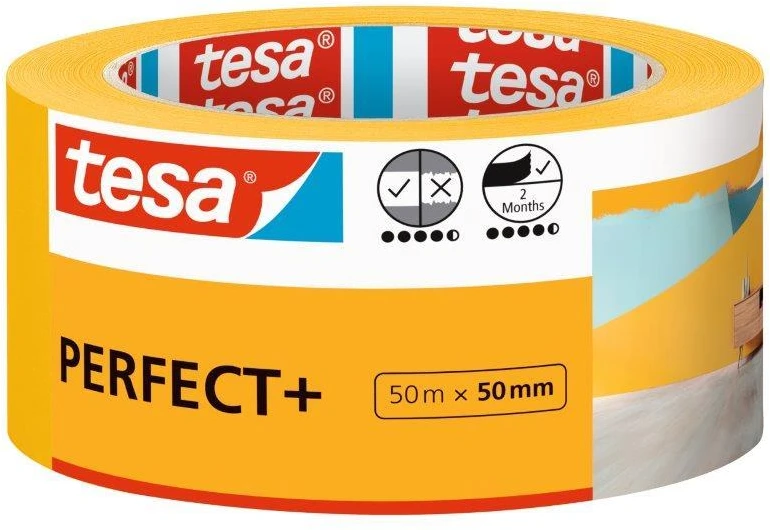 Dažymo juosta TESA PERFECT+ 56537, 50 x 0,03 m, oranžinės sp.