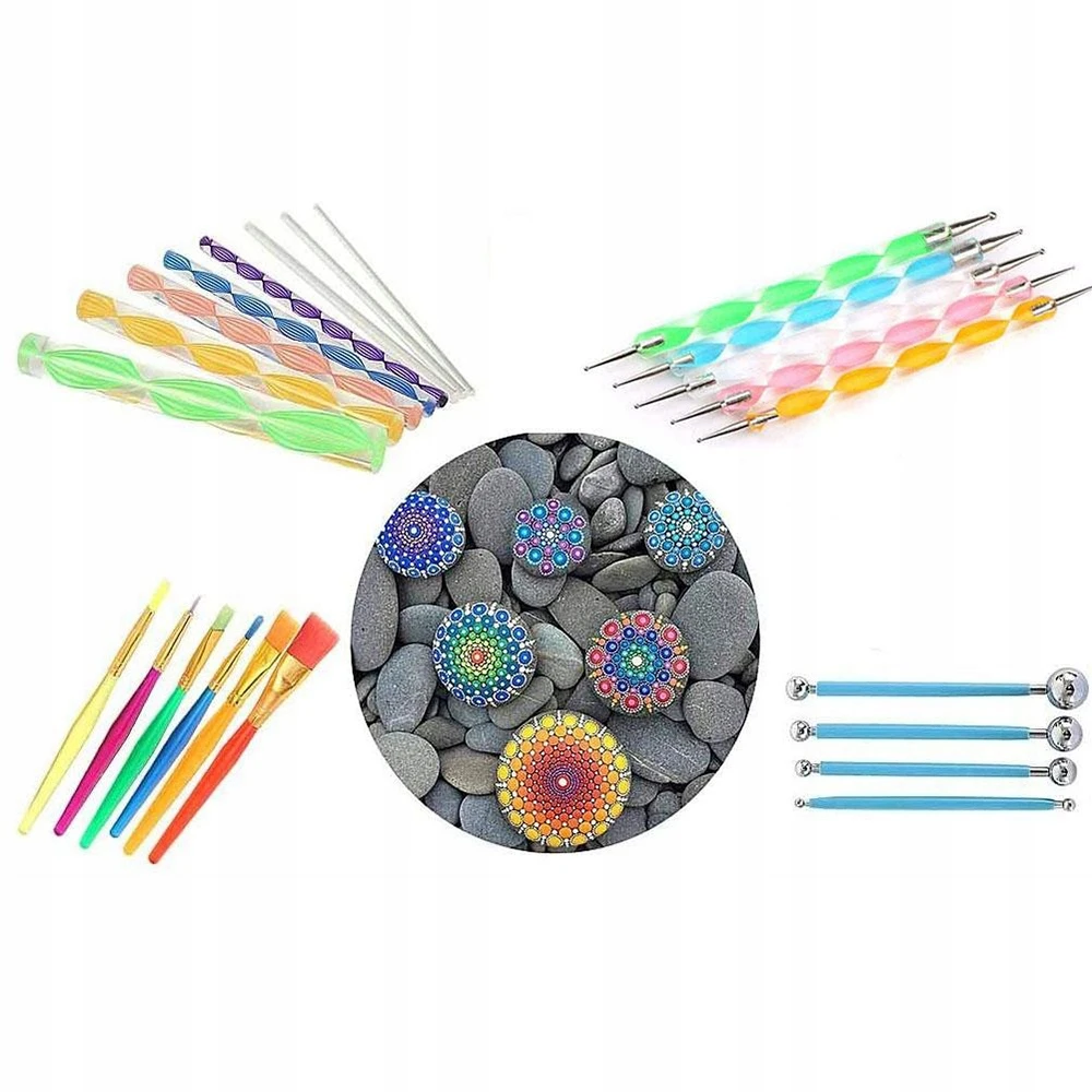 DAŽYMO RINKINYS DIY MANDALA, KERAMINIS DAŽYMAS, 32 Vnt