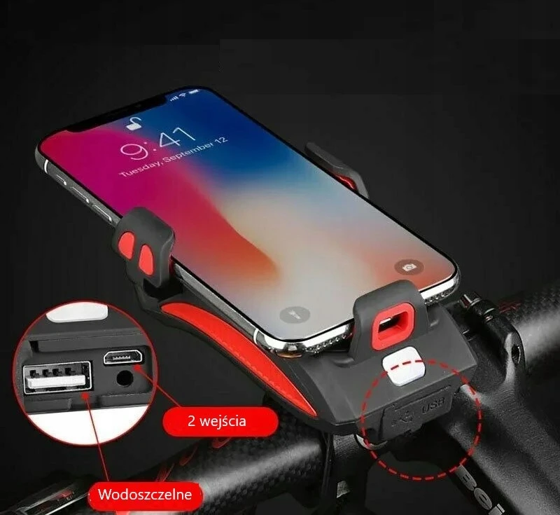 DDK DVIRAČIO LEMPAS DVIRAČIO TELEFONO LAIKIKLIS stiprus LED STRONG skirtas dviračio HORN