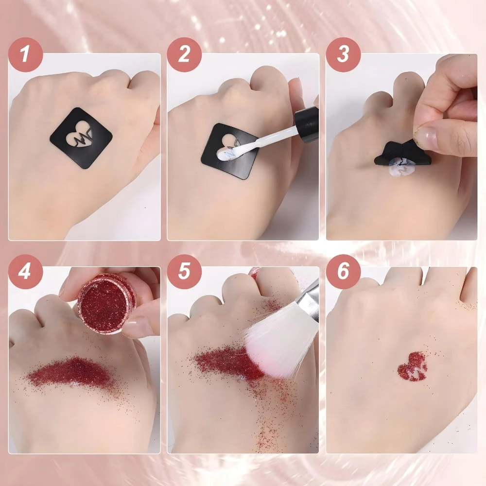 DDOO DIDELIS TATUiruočių RINKINYS TATUiruotės ŠABLONAI GLITTER PLAUNAMAS DOVANA XL
