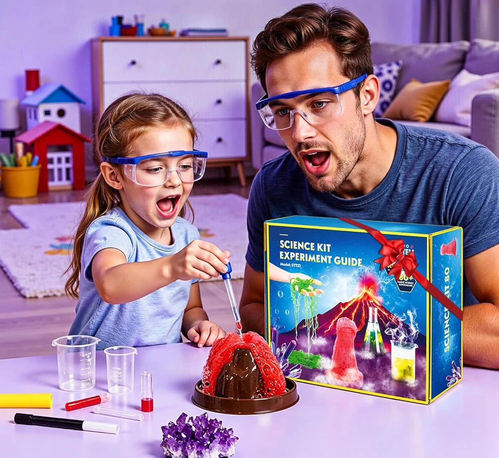 Ddoo Mokslo rinkinys EKSPERIMENTAI vaikams 52in1 instrukcijos Lenkijos laboratorija