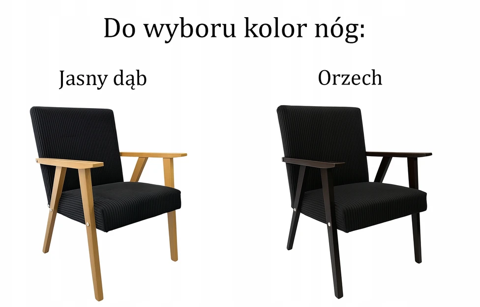 Dealmeble Juoda apmušta velvetinė kėdė medinėmis kojelėmis, šviesaus ąžuolo OLAN