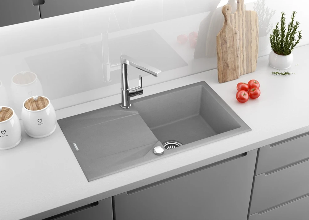 Deante granitinė virtuvinė plautuvė Deante Evora ZQJ S113, Metallic pilkas