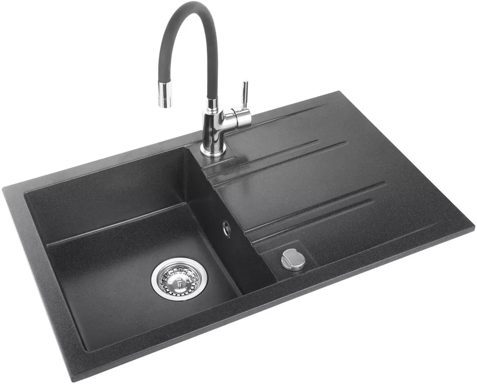 Deante granitinė virtuvinė plautuvė Deante Piva ZQI 211B, Graphite