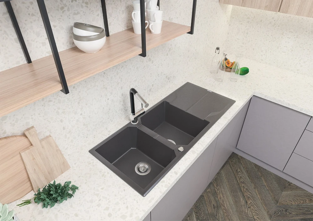 Deante granitinė virtuvinė plautuvė Deante Andante, ZQN_T213, Anthracite