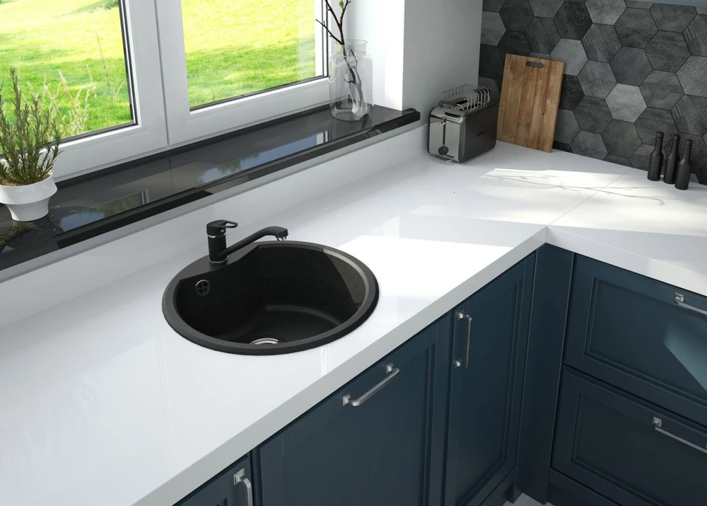 Deante granitinė virtuvinė plautuvė Deante Solis ZRS 2803, Graphite