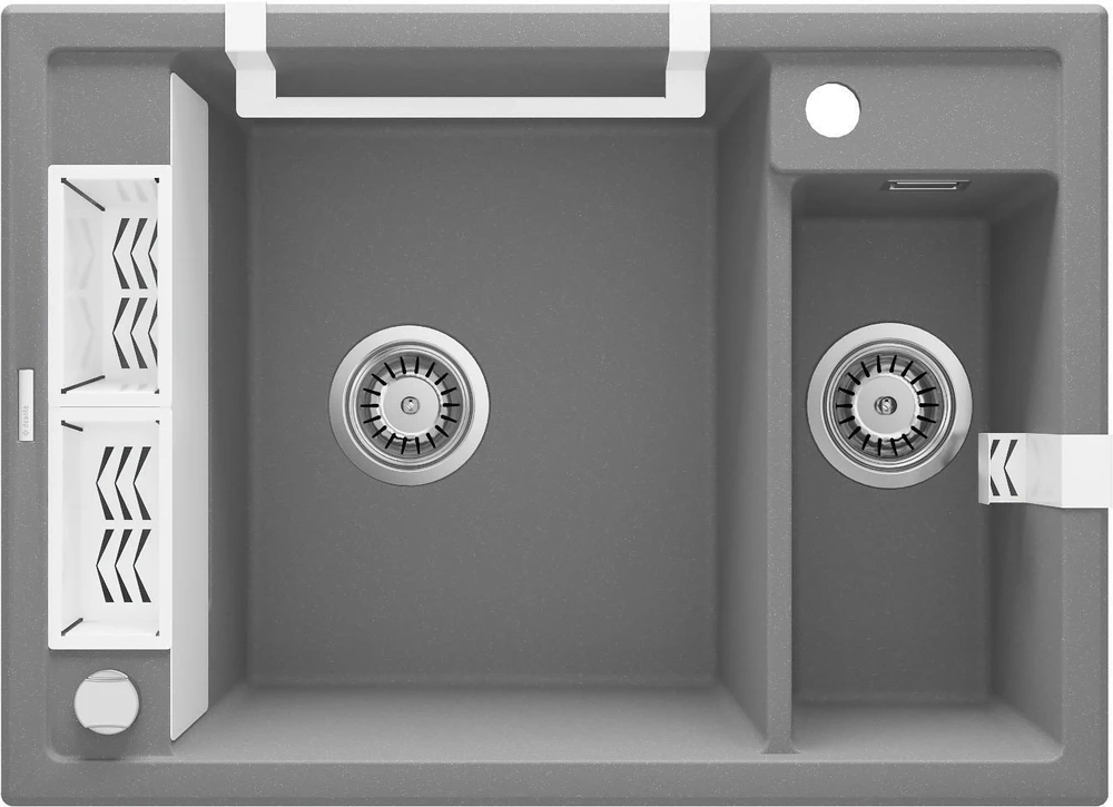 Deante granitinė virtuvinė plautuvė su magnetais Deante Magnetic ZRM S503, Metallic pilkas
