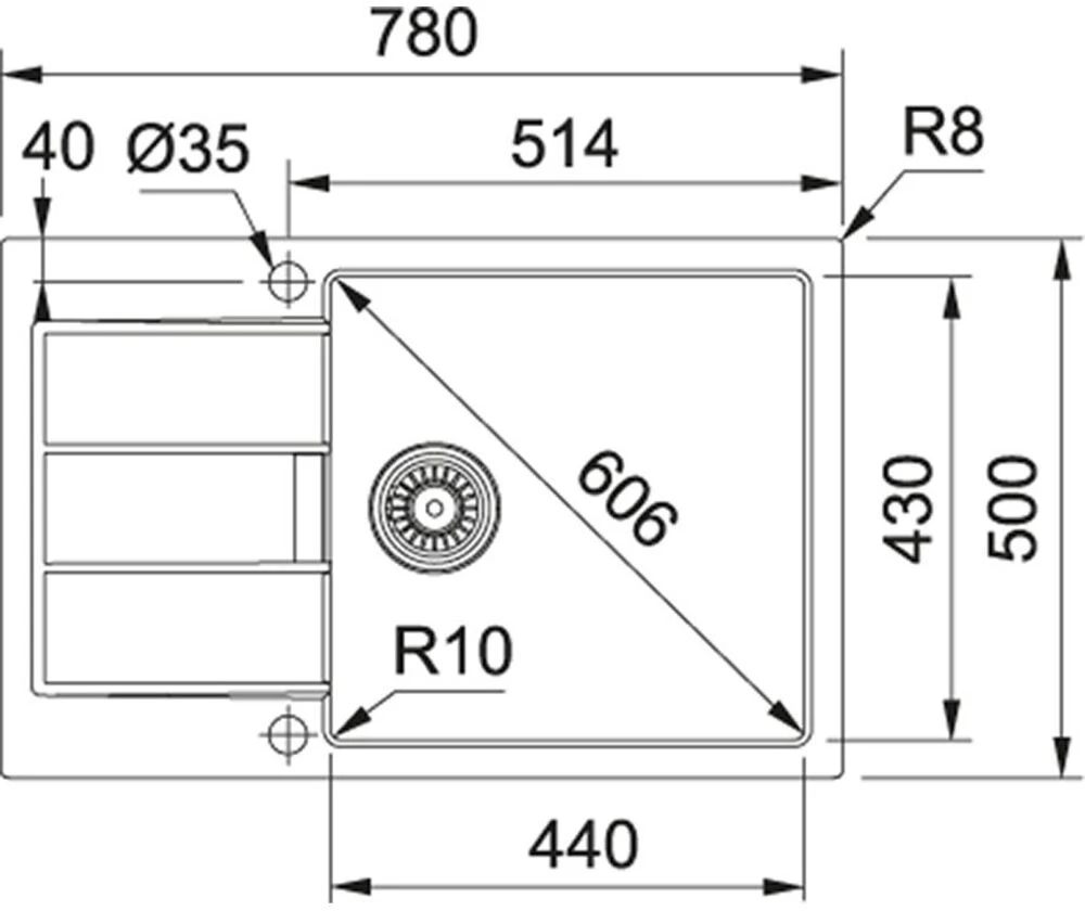Deante granitinė virtuvinė plautuvė su magnetais Deante Magnetic ZRM S113, Metallic pilkas