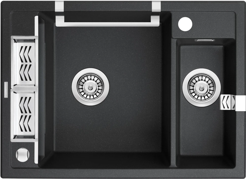Deante granitinė virtuvinė plautuvė su magnetais Deante Magnetic ZRM G503, Metallic graphite