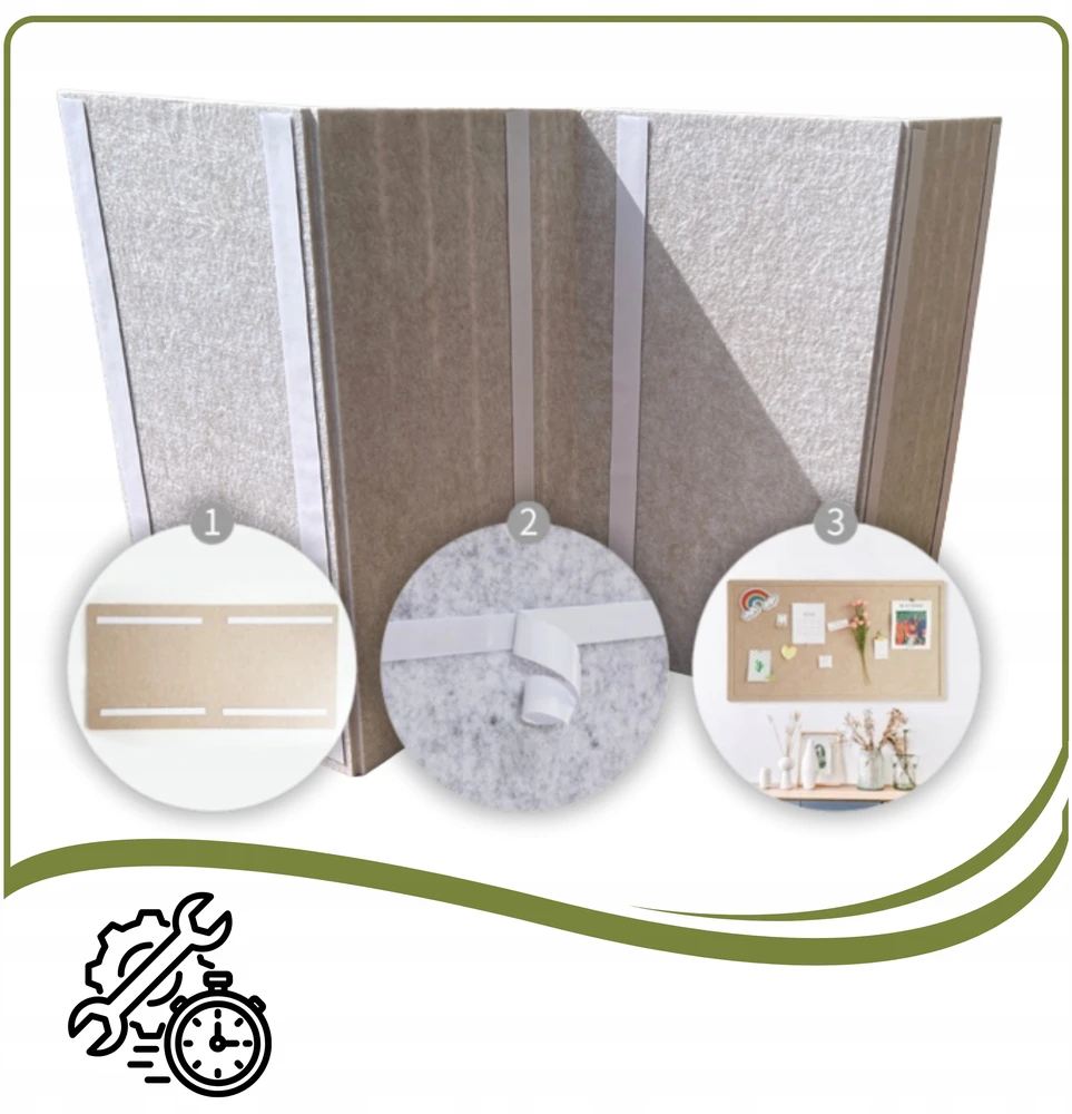 Deccart TABLICA FILCOWA LAMELE na plan lekcji 60x120cm filc Jasny BEŻ 03 + PINEZKI