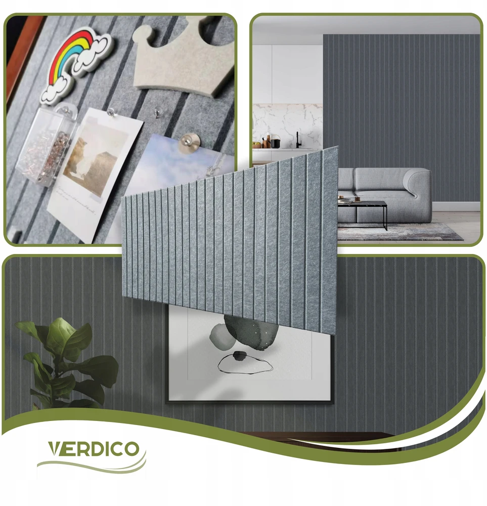 Deccart TABLICA FILCOWA LAMELE na plan lekcji 60x120cm filc Pilka 38 + PINEZKI