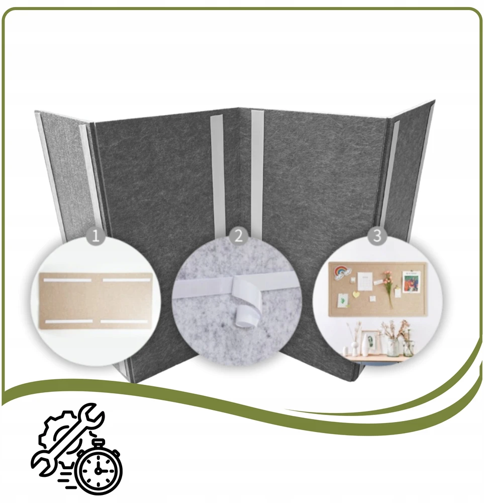 Deccart TABLICA FILCOWA LAMELE na plan lekcji 60x120cm filc Pilka 38 + PINEZKI