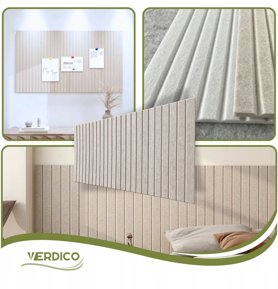 Deccart TABLICA FILCOWA LAMELE na plan lekcji 60x120cm filc Jasny BEŻ 03 + PINEZKI