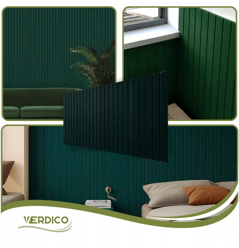 Deccart VELTININĖ LENTA sienai LAMELIAI 60x120cm Butelis Žalias 20 + KAIŠČIAI