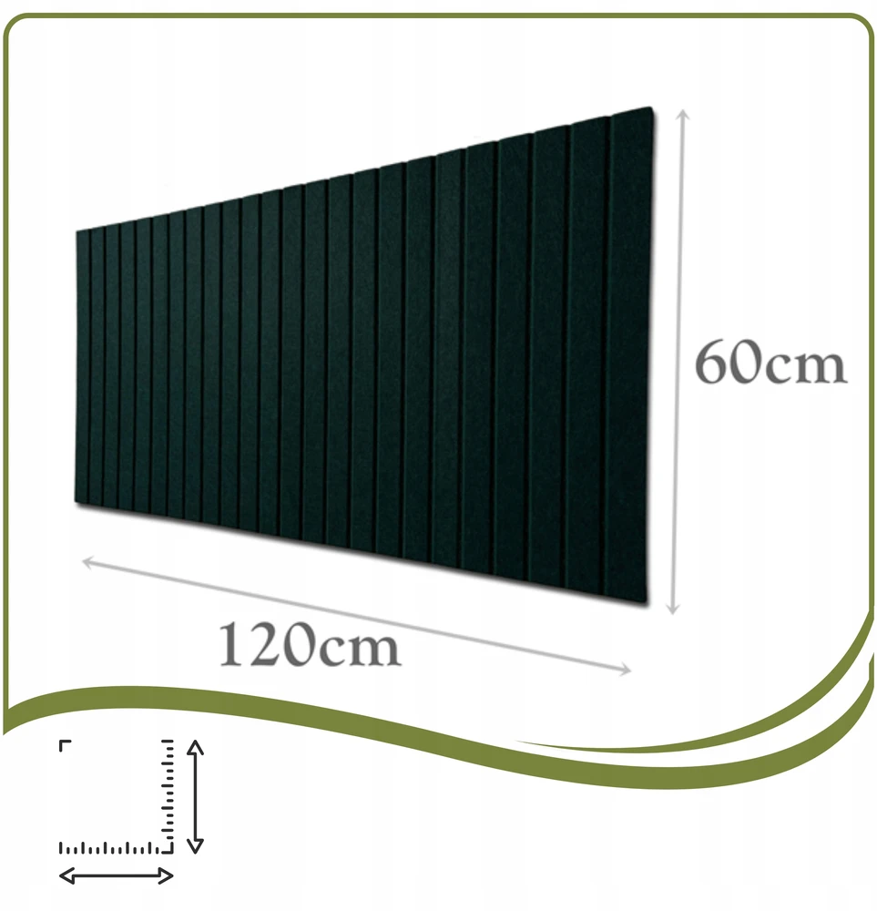 Deccart VELTININĖ LENTA sienai LAMELIAI 60x120cm Butelis Žalias 20 + KAIŠČIAI