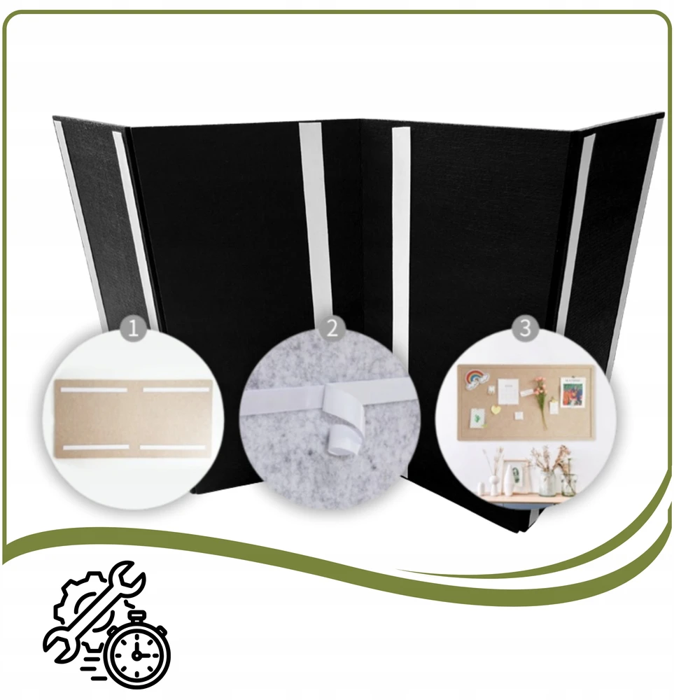 Deccart VELTININĖS LENTELĖS JUOSTOS 60x120cm Juodas 08 + PINS UŽRAŠTIMS