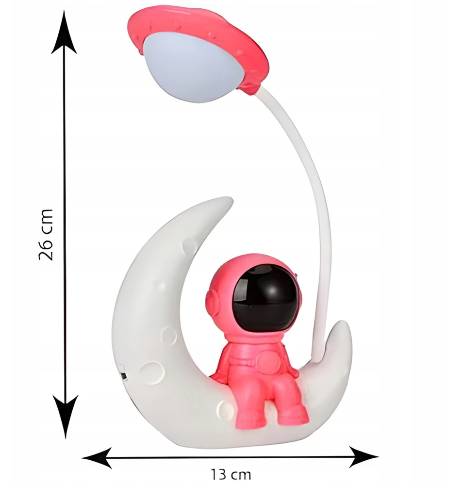 Decortrend Astronaut LED naktinė lempa vaikams kambariui ant rašomojo stalo, USB NAKTIS