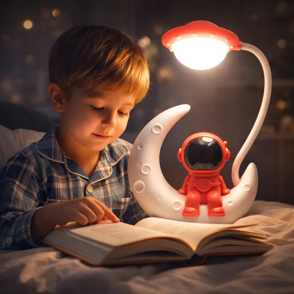 Decortrend Astronaut LED naktinė lempa vaikams kambariui ant rašomojo stalo, USB NAKTIS