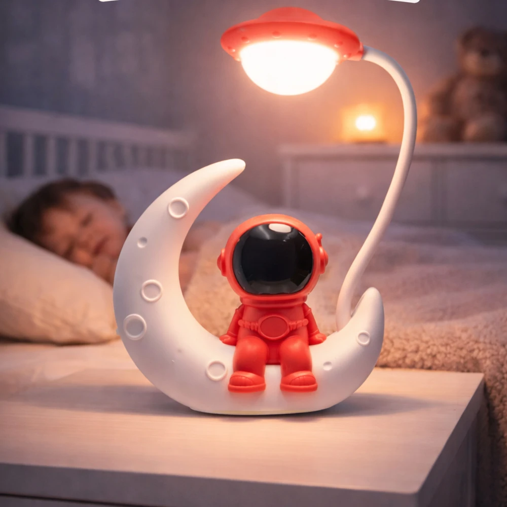 Decortrend Astronaut LED naktinė lempa vaikams kambariui ant rašomojo stalo, USB NAKTIS