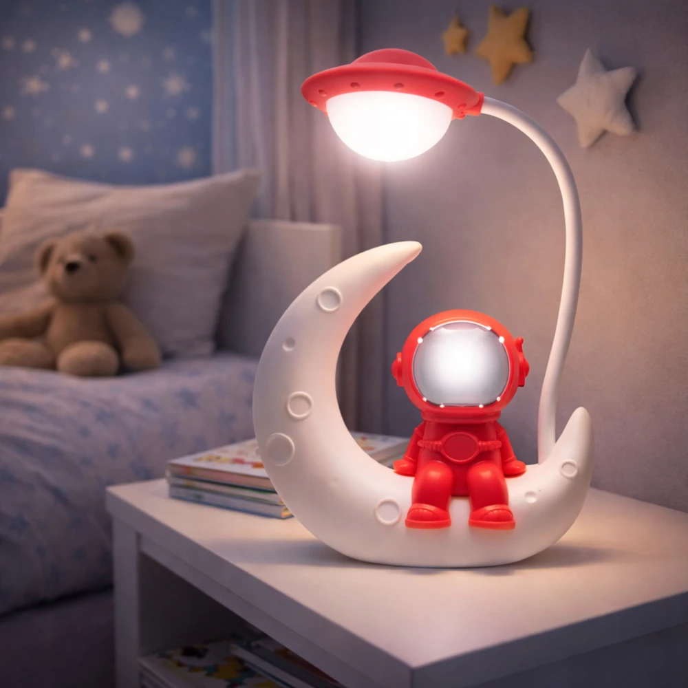 Decortrend Astronaut LED naktinė lempa vaikams kambariui ant rašomojo stalo, USB NAKTIS