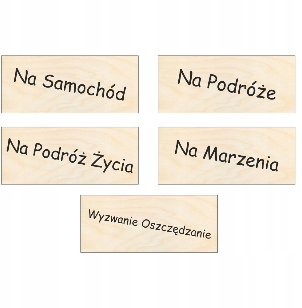 Decortrend Skarbonka Wykreślana Wykreślanka Pieczęć Wyzwanie Personalizowana Drewniana