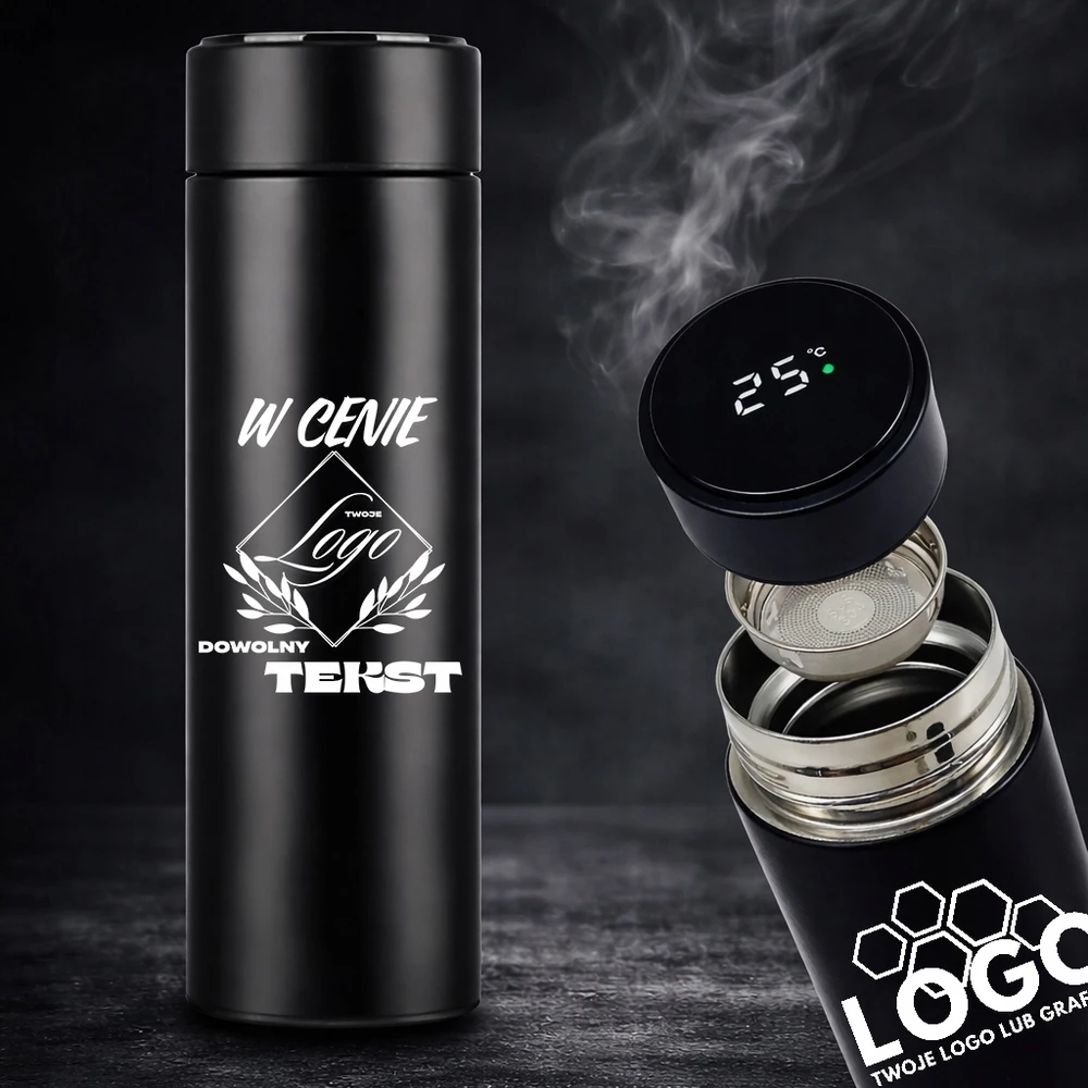 Decortrend THERMAL BUG THERMAL TERMO kavai ir arbatai SAVO GRAVIRUOTAS LOGOTIPO spausdinimas DOVANA