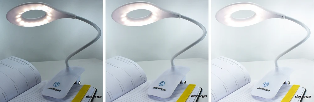 Decorya LAMPKA LED Z KLIPSEM DO CZYTANIA NA DOTYK GIĘTKA REGULOWANA ELASTYCZNA
