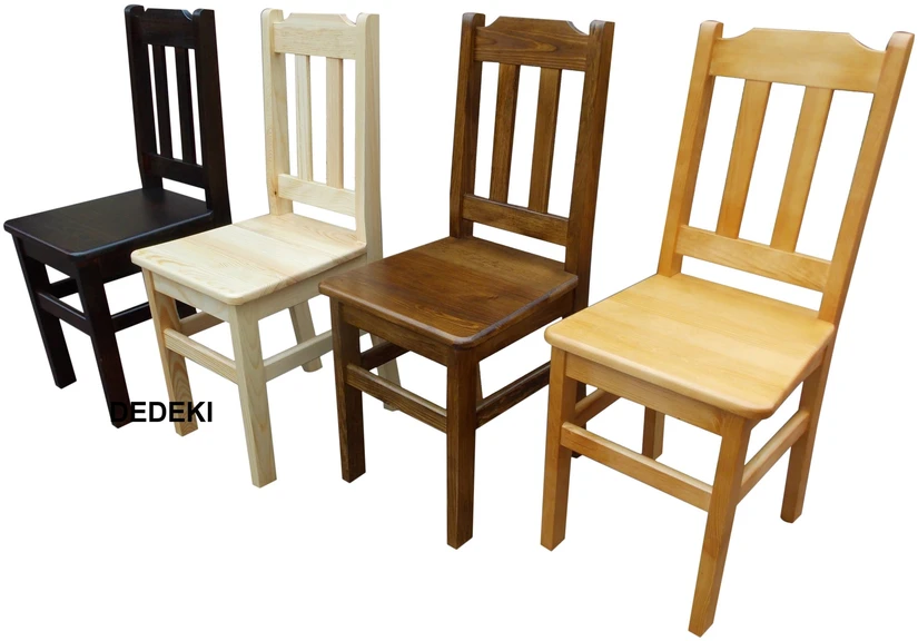 Dedeki Medinė kėdė, Pušies spalvos, Virtuvė JANEK, Taburetė, Valgomojo kėdės, Stalas