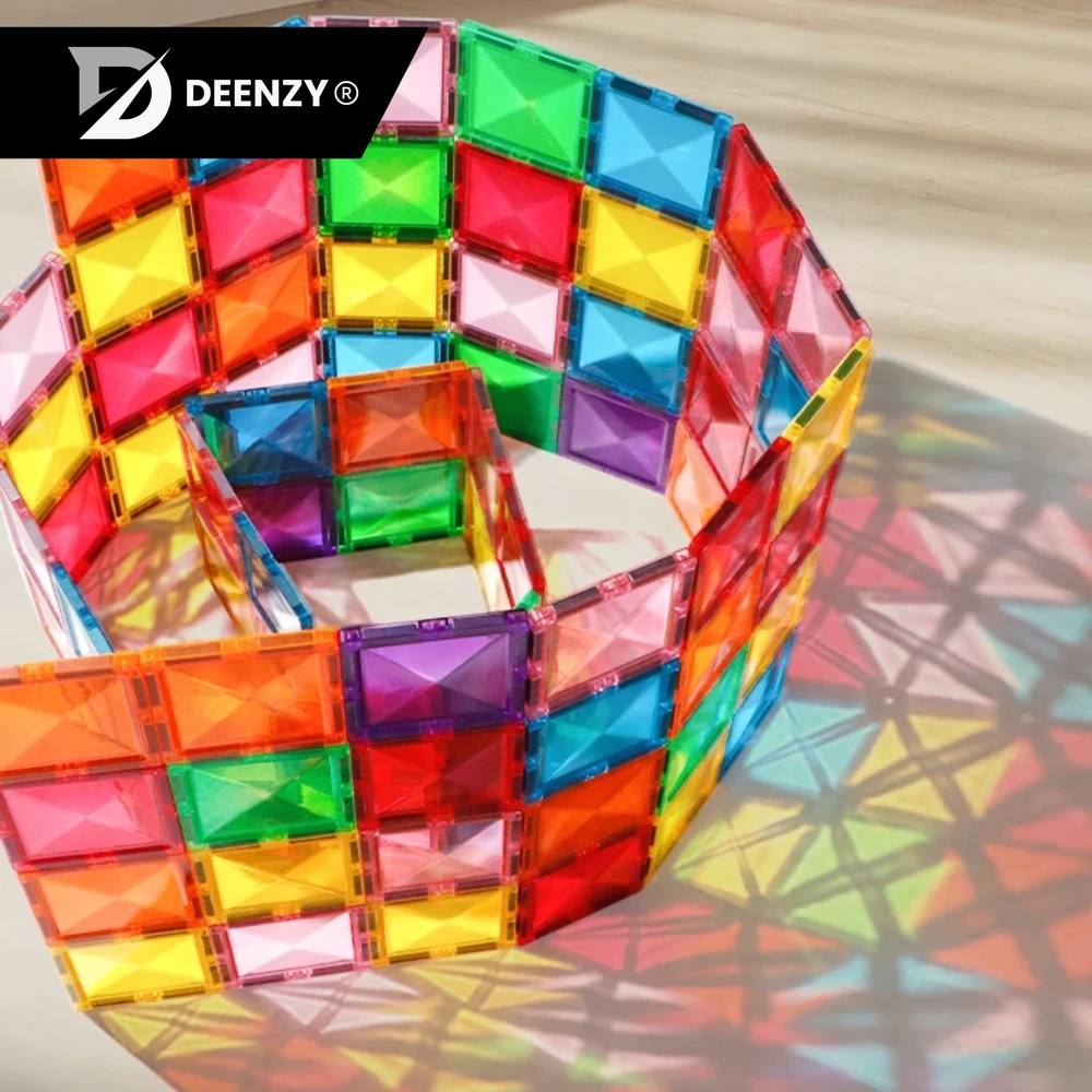 Deenzy XXL MAGNETINIAI BLOKAI DIDELIS 3D RINKINYS VAIKAMS 109 VNT AUTOMOBILIAI + KREPŠELIS