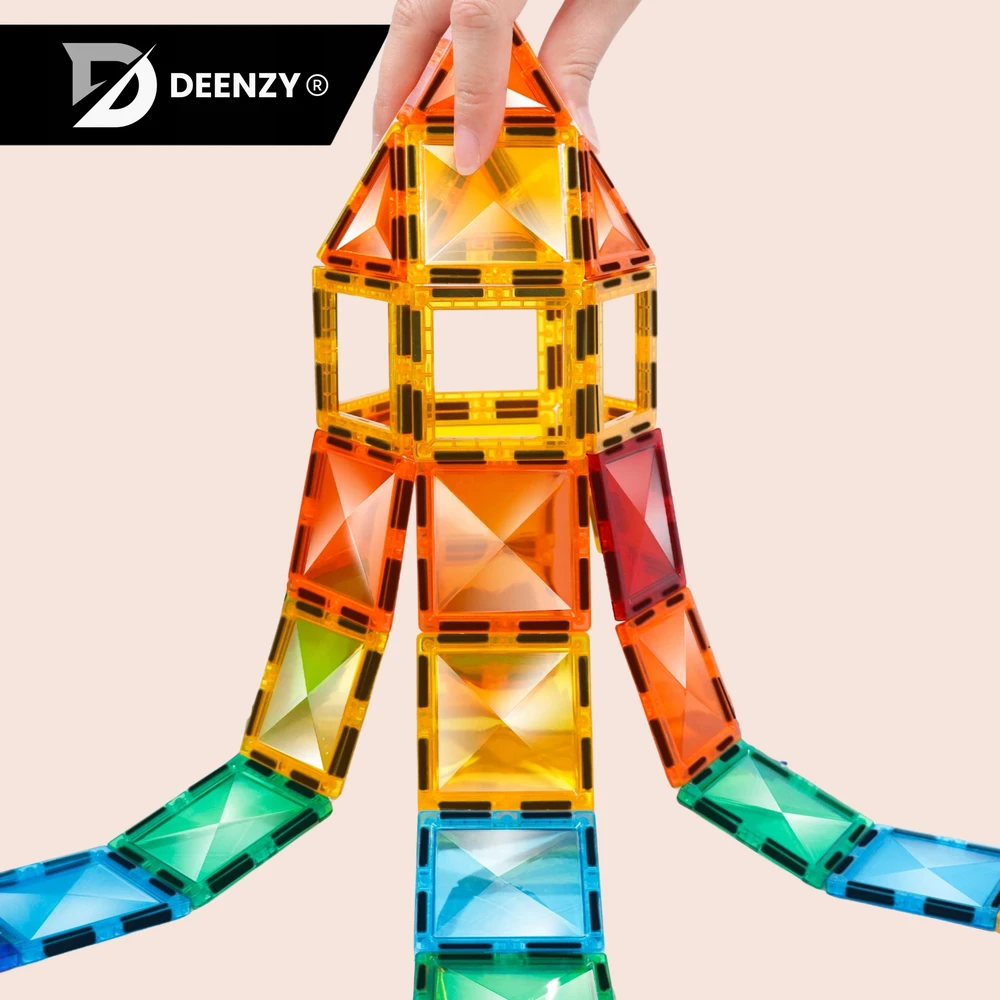 Deenzy XXL MAGNETINIAI BLOKAI DIDELIS 3D RINKINYS VAIKAMS 109 VNT AUTOMOBILIAI + KREPŠELIS