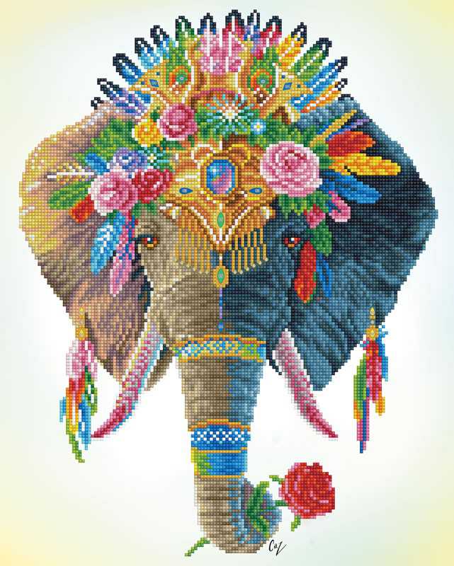 Diamond Dotz Deimantinė mozaika BOHEMIAN ELEPHANT 41x51 cm
