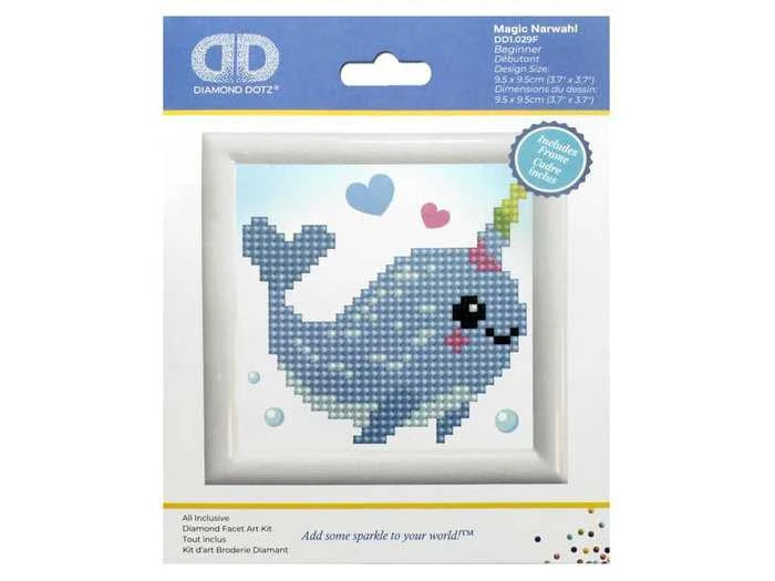 Diamond Dotz Deimantinė mozaika MAGIC NARWAHL 9x9 cm