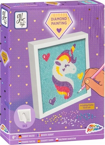Deimantinė Mozaika Vienaragis Grafix, 15x15 cm