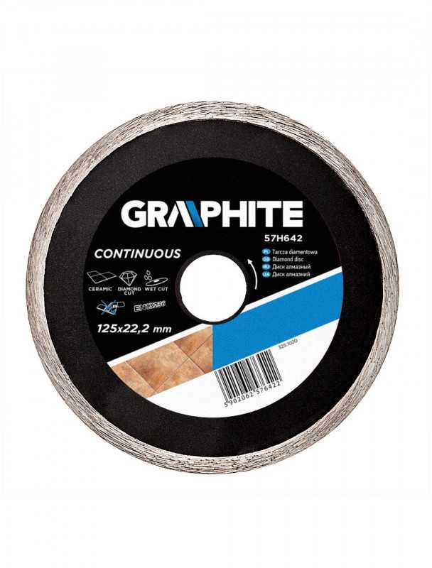 Deimantinis diskas GRAPHITE 57H642, skersmuo 125mm, vientisas