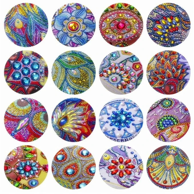 Norimpex Deimantinis siuvinėjimas ant drobės Mandala 7D 30x25cm Deimantai AB Vienaragis