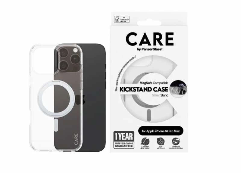 Panzer Glass CARE by PanzerGlass Feature Kickstand Apple iPhone 16 Pro Max 6.9" sidabrinis/sidabrinis MagSafe 1328