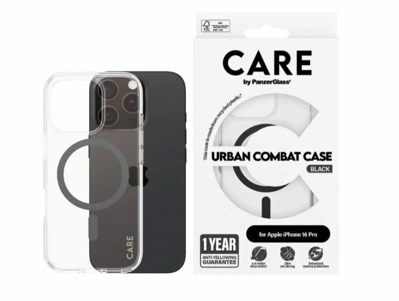 Panzer Glass CARE by PanzerGlass Flagship Apple iPhone 16 Pro 6.3"" dėklas telefonui juodos spalvos MagSafe 1346