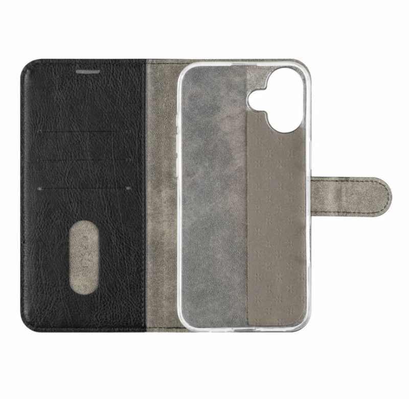 Fixed Fiksuotas Opus | Knygų dėklas | Apple | iPhone 16 | Oda | Juodas
