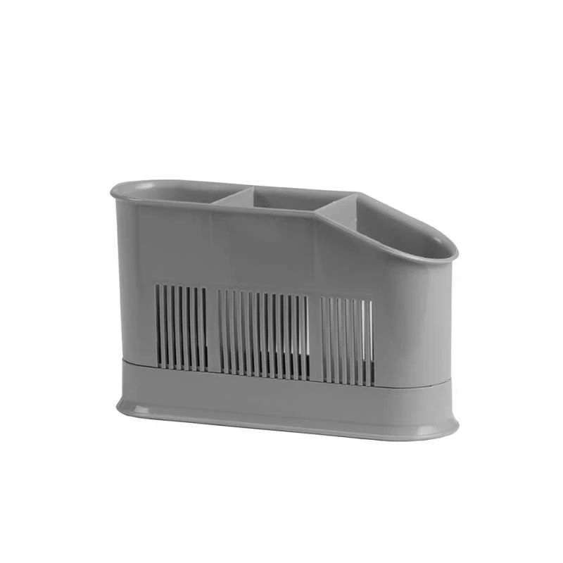 Dėklas stalo įrankiams džiovinti pilkos spalvos 21x7x13 cm Domotti 698566